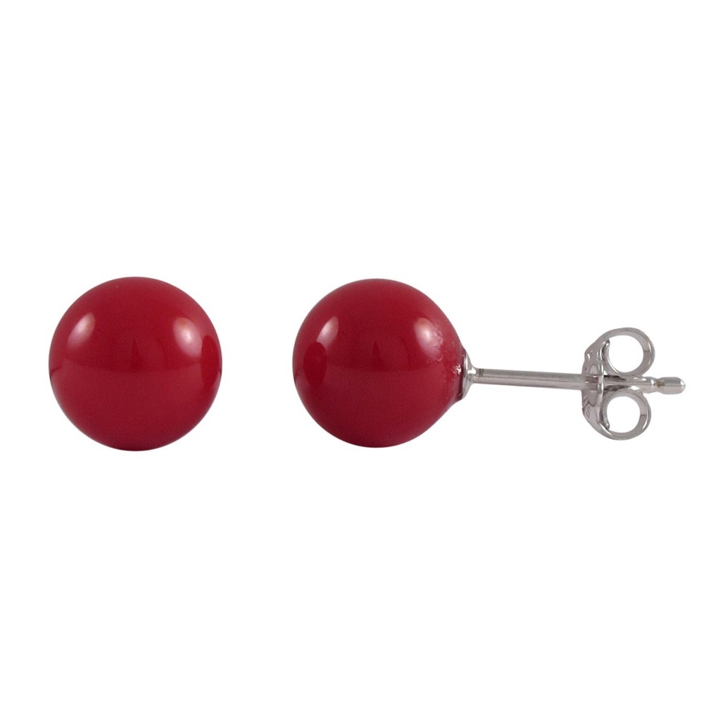 Red Ball Stud Earrings. NEW!
